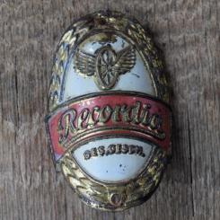 Steuerkopfschild RECORDIA, 50er Jahre, Originalschild aus Sammlungsbestand 