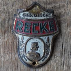 Steuerkopfschild RECKE, 50er Jahre, Originalschild aus Sammlungsbestand 