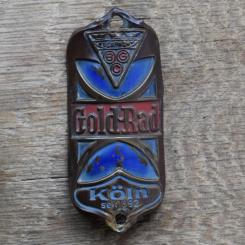 Steuerkopfschild GOLD-RAD, 50er Jahre, Originalschild aus Sammlungsbestand 