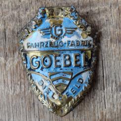 Steuerkopfschild GOEBEL, 50er Jahre, Originalschild aus Sammlungsbestand 