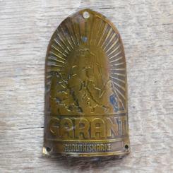 Steuerkopfschild GARANT, 30er Jahre, Originalschild aus Sammlungsbestand 