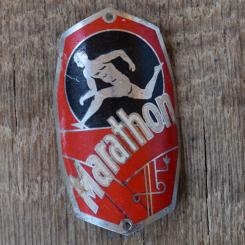 Steuerkopfschild MARATHON, 50er Jahre, Originalschild aus Sammlungsbestand 