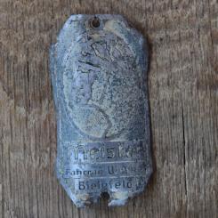 Steuerkopfschild MEISTER, 30er Jahre, Originalschild aus Sammlungsbestand 