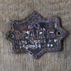 Steuerkopfschild MARS, 30er Jahre, Originalschild aus Sammlungsbestand 