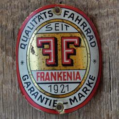 Steuerkopfschild FRANKENIA, 30er Jahre, Originalschild aus Sammlungsbestand 
