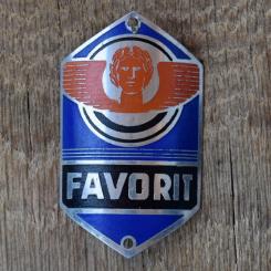 Steuerkopfschild FAVORIT, 50er Jahre, Originalschild aus Sammlungsbestand 