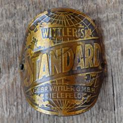 Steuerkopfschild WITTLER'S STANDARD, 30er Jahre, Originalschild aus Sammlungsbestand 