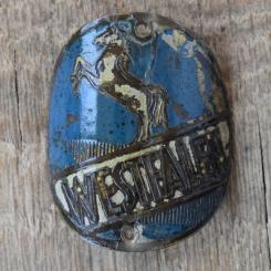 Steuerkopfschild WESTFALEN, 30er Jahre, Originalschild aus Sammlungsbestand 