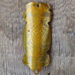 Steuerkopfschild WELTADLER, 20er Jahre, Originalschild aus Sammlungsbestand 