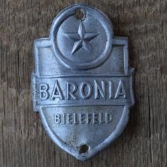 Steuerkopfschild BARONIA, 50er Jahre, Originalschild aus Sammlungsbestand 