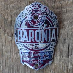 Steuerkopfschild BARONIA, 30er Jahre, Originalschild aus Sammlungsbestand 