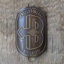 Steuerkopfschild BASTERT-WERKE, 50er Jahre, Originalschild aus Sammlungsbestand 