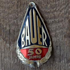 Steuerkopfschild BAUER, 60er Jahre, Originalschild aus Sammlungsbestand 