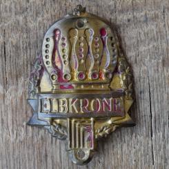 Steuerkopfschild ELBKRONE, 50er Jahre, Originalschild aus Sammlungsbestand 