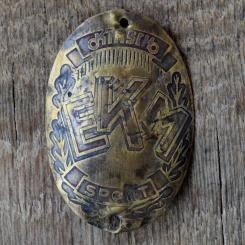 Steuerkopfschild EKS KIRSCH SPORT, 30er Jahre, Originalschild aus Sammlungsbestand 