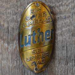 Steuerkopfschild LUTHER, 30er Jahre, Originalschild aus Sammlungsbestand 