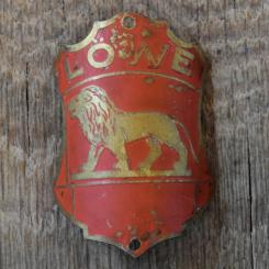 Steuerkopfschild LÖWE, 50er Jahre, Originalschild aus Sammlungsbestand 