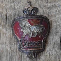 Steuerkopfschild LÖWE, 30er Jahre, Originalschild aus Sammlungsbestand 