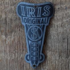 Steuerkopfschild IRIS, 30er Jahre, Originalschild aus Sammlungsbestand 