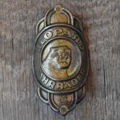 Steuerkopfschild LEOPARD FAHRRÄDER, 50er Jahre, Originalschild aus Sammlungsbestand 