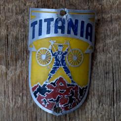 Steuerkopfschild TITANIA, 50er Jahre, Originalschild aus Sammlungsbestand 