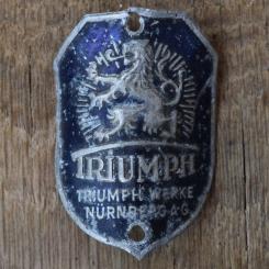 Steuerkopfschild TRIUMPH, 30er Jahre, Originalschild aus Sammlungsbestand 