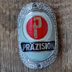 Steuerkopfschild PRÄZISION, 50er Jahre, Originalschild aus Sammlungsbestand 