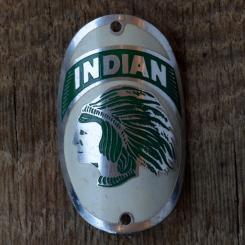 Steuerkopfschild INDIAN, 50er Jahre, Originalschild aus Sammlungsbestand 
