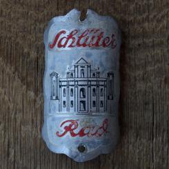 Steuerkopfschild SCHLÜTER, 50er Jahre, Originalschild aus Sammlungsbestand 