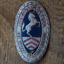 Steuerkopfschild STRICKER, 50er Jahre, Originalschild aus Sammlungsbestand 