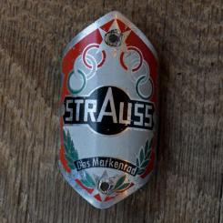 Steuerkopfschild STRAUSS, 50er Jahre, Originalschild aus Sammlungsbestand 