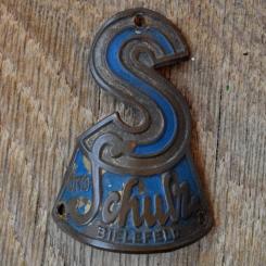 Steuerkopfschild SCHULZ, 50er Jahre, Originalschild aus Sammlungsbestand 
