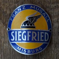 Steuerkopfschild SIEGFRIED, 50er Jahre, Originalschild aus Sammlungsbestand 
