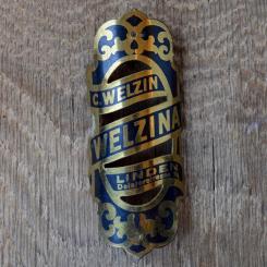 Steuerkopfschild WELZINA, 20er Jahre, Originalschild aus Sammlungsbestand 