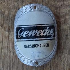 Steuerkopfschild GEWECKE, 50er Jahre, Originalschild aus Sammlungsbestand 