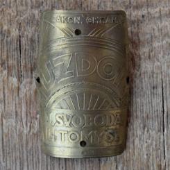 Steuerkopfschild UZDOR, 50er Jahre, Originalschild aus Sammlungsbestand 