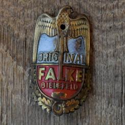 Steuerkopfschild FALKE, 50er Jahre, Originalschild aus Sammlungsbestand 