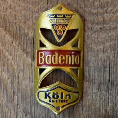 Steuerkopfschild BADENIA, 50er Jahre, Originalschild aus Sammlungsbestand 