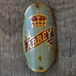 Steuerkopfschild ABBEY, 50er Jahre, Originalschild aus Sammlungsbestand 