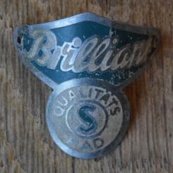 Steuerkopfschild BRILLIANT, 30er Jahre, Originalschild aus Sammlungsbestand 