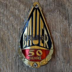 Steuerkopfschild BAUER, 60er Jahre, Originalschild aus Sammlungsbestand 