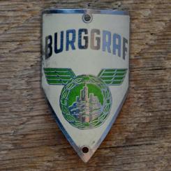 Steuerkopfschild BURGGRAF, 50er Jahre, Originalschild aus Sammlungsbestand 