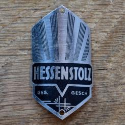 Steuerkopfschild HESSENSTOLZ, 50er Jahre, Originalschild aus Sammlungsbestand 