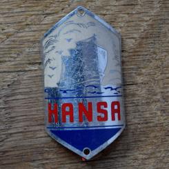 Steuerkopfschild HANSA, 50er Jahre, Originalschild aus Sammlungsbestand 