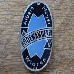 Steuerkopfschild HEIDEWANDERER, 50er Jahre, Originalschild aus Sammlungsbestand 