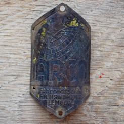 Steuerkopfschild ARCO, 30er Jahre, Originalschild aus Sammlungsbestand 