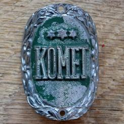 Steuerkopfschild KOMET, 50er Jahre, Originalschild aus Sammlungsbestand 