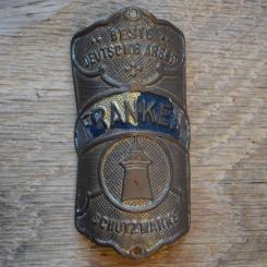 Steuerkopfschild FRANKEN, 20er Jahre, Originalschild aus Sammlungsbestand 