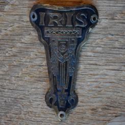 Steuerkopfschild IRIS, 20er Jahre, Originalschild aus Sammlungsbestand 