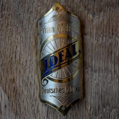 Steuerkopfschild IDEAL, 30er Jahre, Originalschild aus Sammlungsbestand 